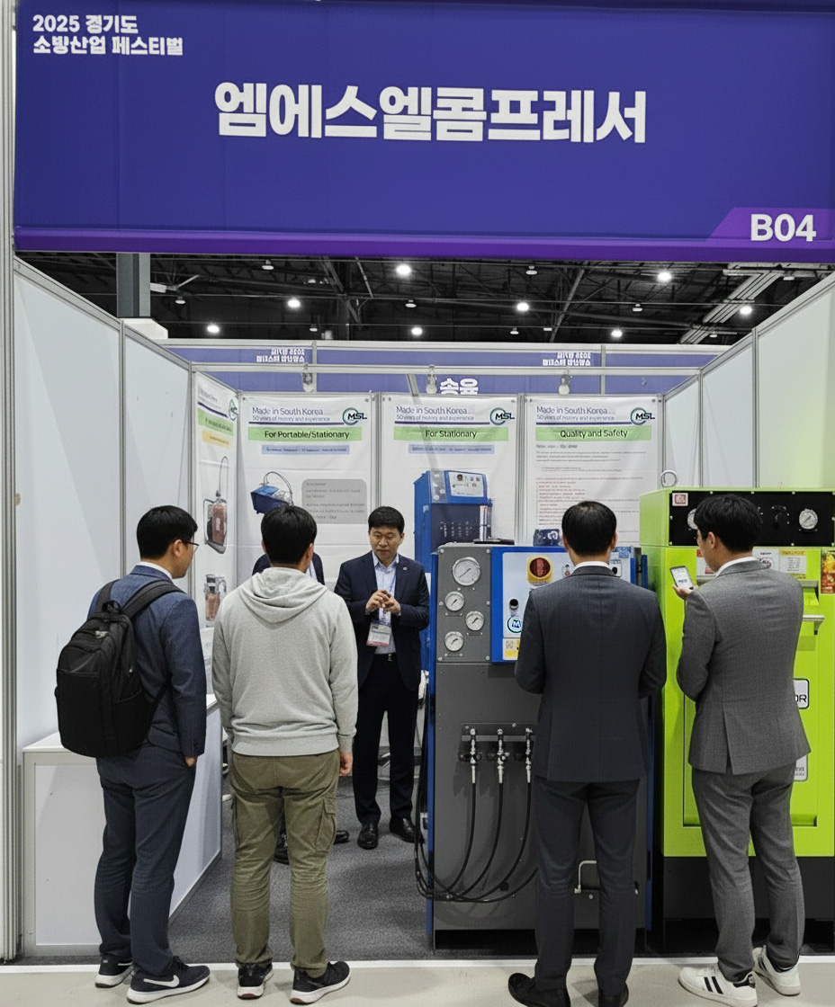 2025 경기도 소방산업페스티벌 (주)엠에스엘 콤프레서 부스 전경